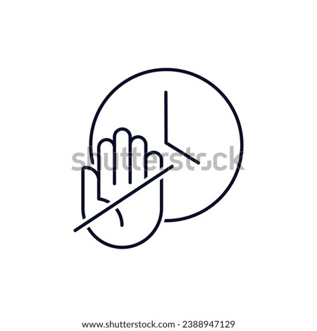 Limited time.  Vector linear illustration icon isolated on white background.