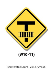 Limited Vehicle Storage Space Between Intersection and Tracks SIGN