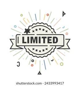Limited vintage badge, label, stamp or logo in retro style.