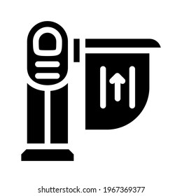 limiter railway glyph icon vector. limiter railway sign. isolated contour symbol black illustration
