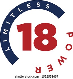 Limitless 18 number logo design