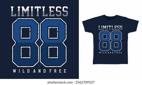 Limitless 88 typography hand drawn, vector ready for print on t-shirt and other uses.