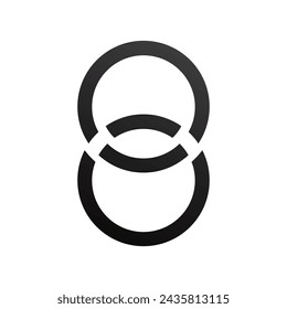 Limitless Abstract Vector Logo Template. Infinity Symbol Concept. Endless Sign. Eternity Icon with Soft Shadows. Premium Emblem for Any Brand. Eight Shape on Dark Background.