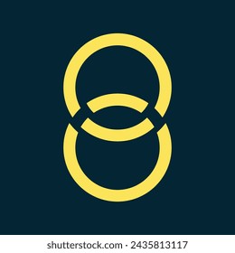Limitless Abstract Vector Logo Template. Infinity Symbol Concept. Endless Sign. Eternity Icon with Soft Shadows. Premium Emblem for Any Brand. Eight Shape on Dark Background.