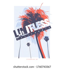 Limitless California vector graphic t-shirt design, poster, print.