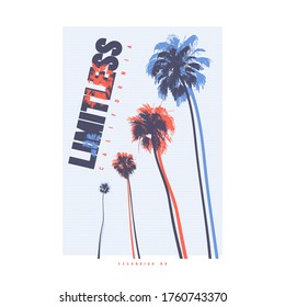 Limitless California vector graphic t-shirt design, poster, print.