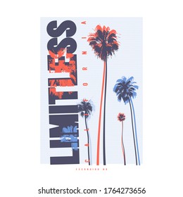 Limitless California vector graphic t-shirt design, poster, print.