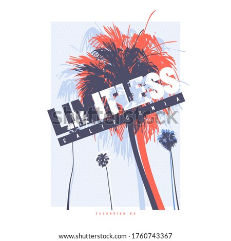 Limitless California vector graphic t-shirt design, poster, print.