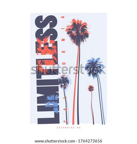 Limitless California vector graphic t-shirt design, poster, print.