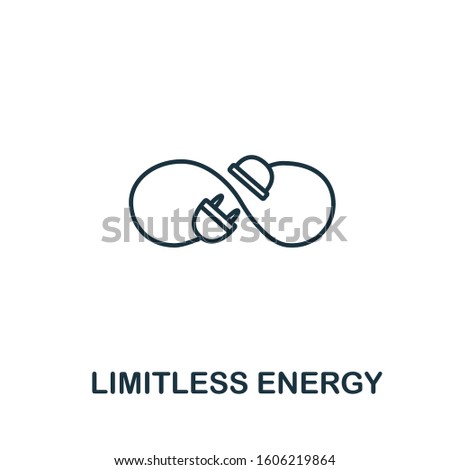 Limitless Energy icon from clean energy collection. Simple line element limitless energy symbol for templates, web design and infographics