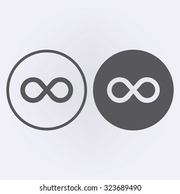 Limitless or Infinity symbol in circle . Vector illustration