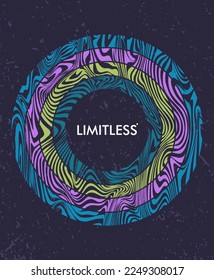 Limitless line art typography poster and apparel print design