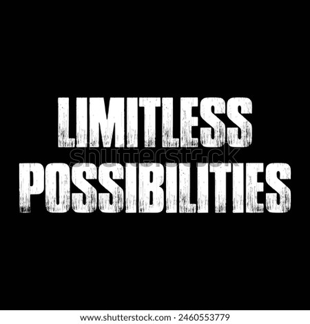 limitless possibilities text on black background.