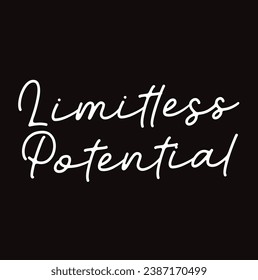 limitless potential text on black background.