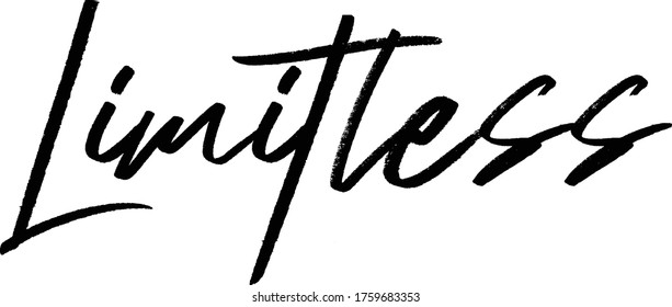 Limitless  quote. Modern calligraphy text. Vector hand drawn illustration black and white