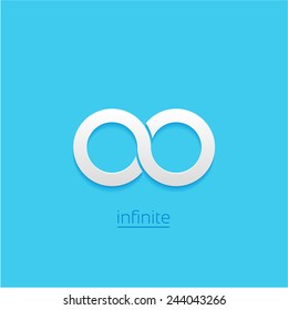 Limitless sign icon. Infinity symbol Isolated on blue background