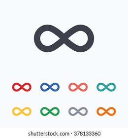 Limitless sign icon. Infinity symbol. Colored flat icons on white background.