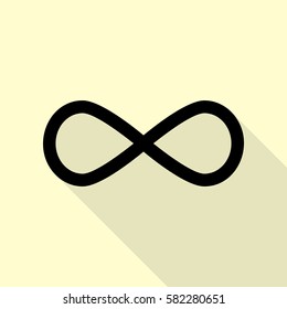 Limitless symbol illustration. Black icon with flat style shadow path on cream background.