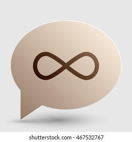 Limitless symbol illustration. Brown gradient icon on bubble with shadow.