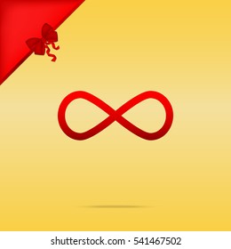 Limitless symbol illustration. Cristmas design red icon on gold background.