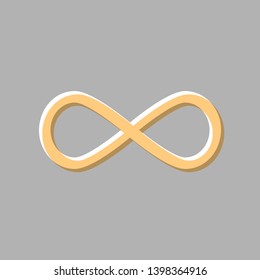 Limitless symbol illustration. Emboss effect with light orange icon on gray background.