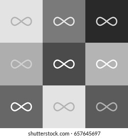 Limitless symbol illustration. Vector. Grayscale version of Popart-style icon.