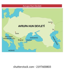 THE LIMITS OF THE EUROPEAN HUN STATE, Avrupa Hun Devleti, Tarih Haritları, Osmanlı Devleti