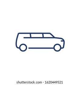 limo car line icon on white