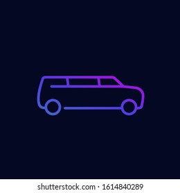 limo car line icon for web