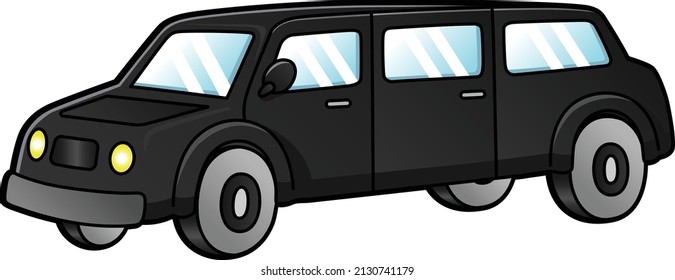 Limo Cartoon Clipart Colored Illustration