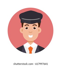 Limo driver character icon. Vector illustration.