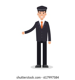 Limo driver character. Vector illustration.