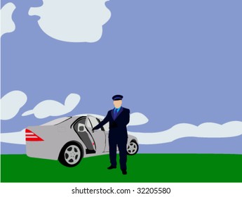 limo driver vector