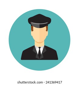 Limo, Limousine driver icon. Flat style. Vector illustration