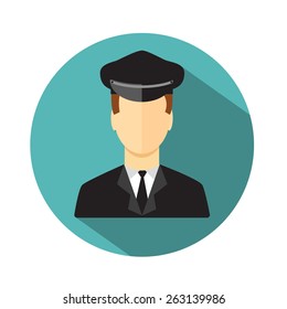 Limo or Limousine driver icon. Flat style. Vector illustration