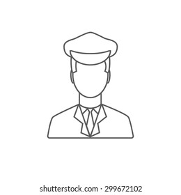 Limo, Limousine driver icon. Flat style. Vector illustration