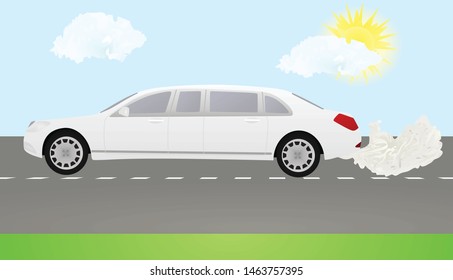 Limo on road. vector illustration