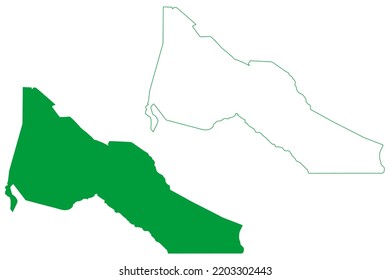 Limoeiro do Norte municipality (Ceará state, Municipalities of Brazil, Federative Republic of Brazil) map vector illustration, scribble sketch Limoeiro do Norte map