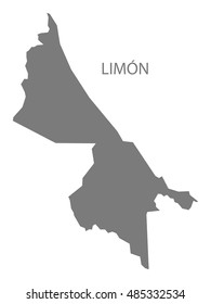 Limon Costa Rica Map Grey