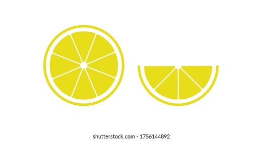 Limon simole illustration, great design for any purposes. Citrus slice concept icon in flat style.