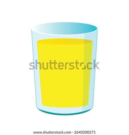 Limoncello shot glass vector illustration in flat cartoon style. Lemon liqueur image on isolated background. Italian traditional aperitif for bar and menu.