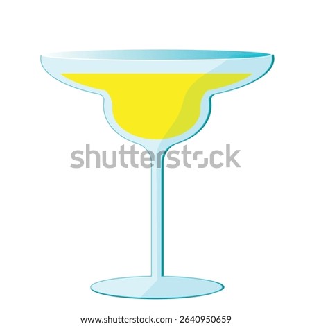 Limoncello spritz cocktail vector illustration in flat cartoon style. Image of lemon liqueur in a glass on isolated background. Italian traditional aperitif for bar and menu.