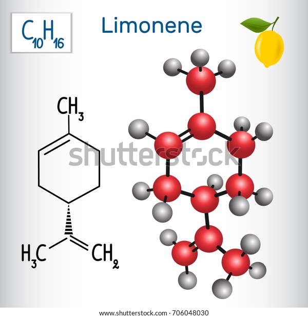 Limonene Molecule Structural Chemical Formula Model Stock Vector ...