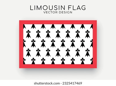 Limousin flag. Detailed flag on white background. Vector illustration