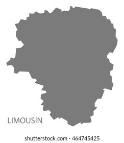 Limousin France Map grey