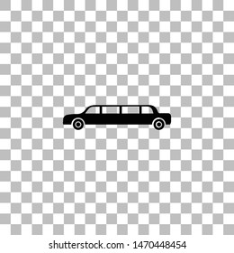 Limousine. Black flat icon on a transparent background. Pictogram for your project