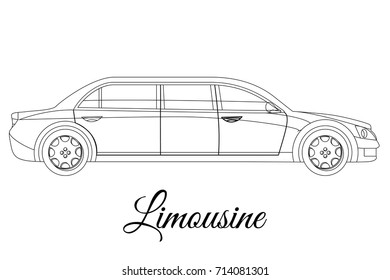 Limousine car body type outline