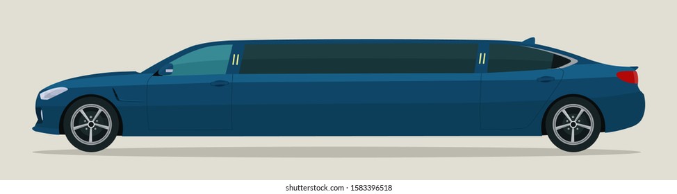 Limousine car isolated. Vector flat style illustration.