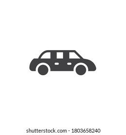 Limousine car vector icon. filled flat sign for mobile concept and web design. Limo car glyph icon. Symbol, logo illustration. Vector graphics