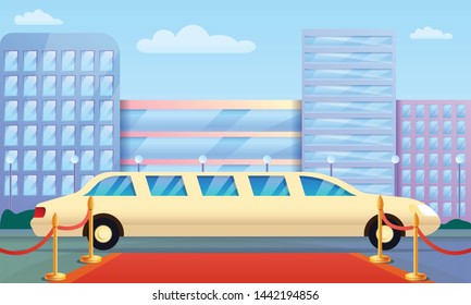 Limousine concept banner. Cartoon illustration of limousine vector concept banner for web design